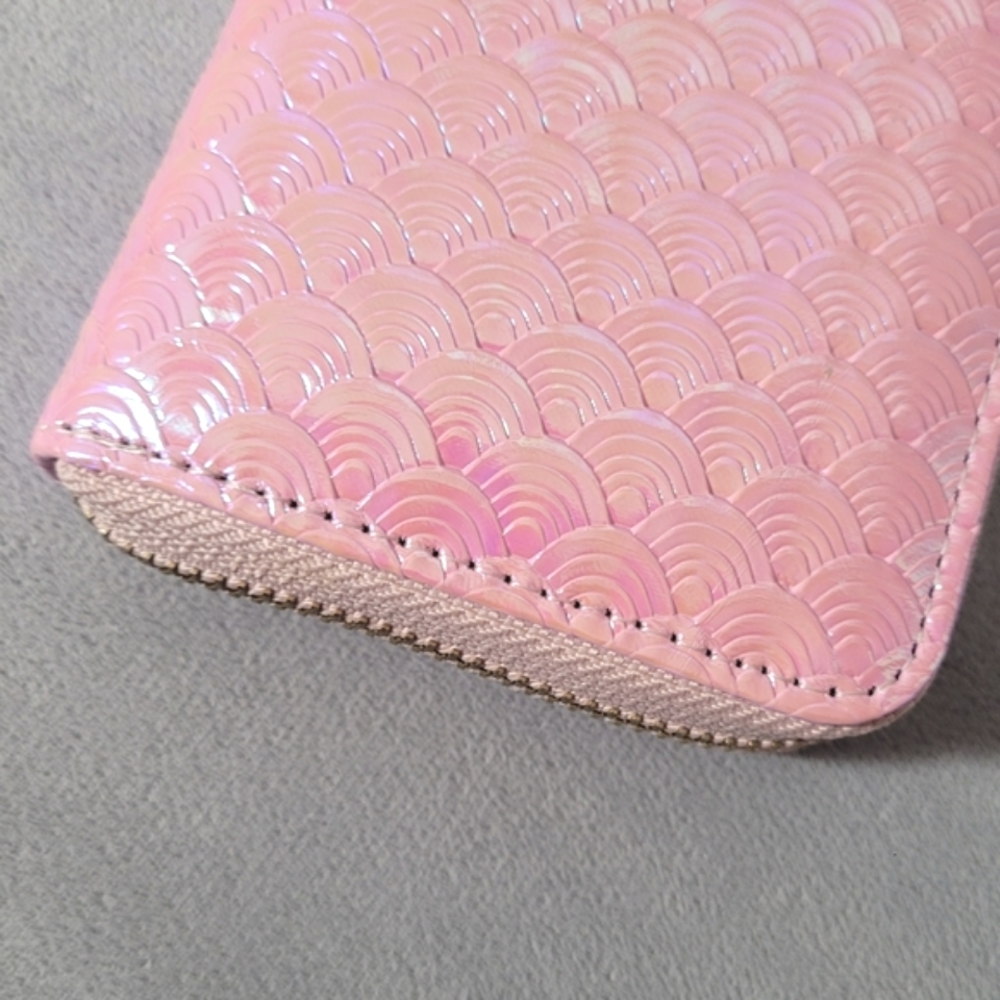 Holographic Mermaid Scale Zip-Around Pink Wallet - Picture 10 of 17